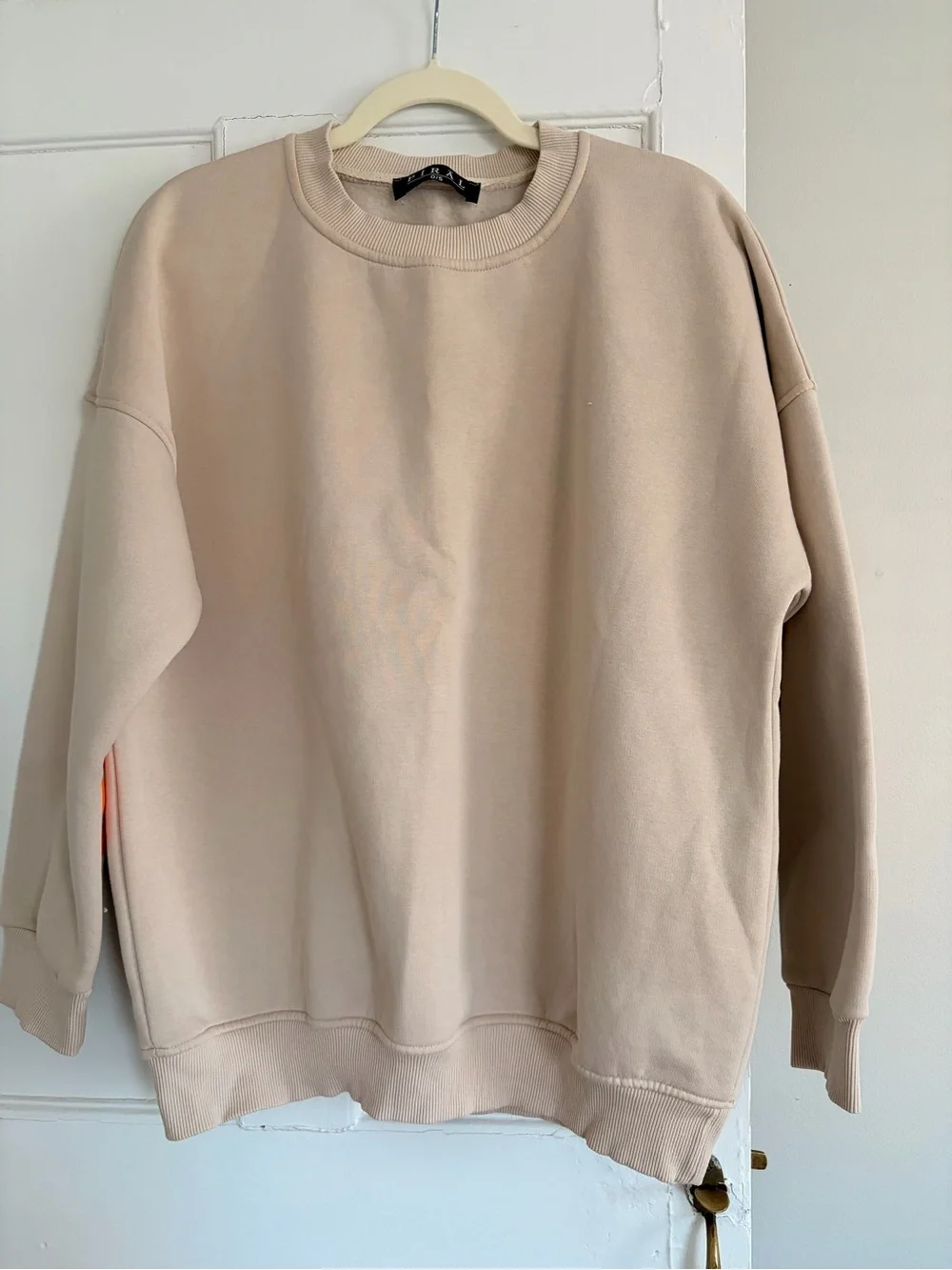 PIRAL Beige Sweatshirt with Orange Graphic Lettering (BRONCOS)